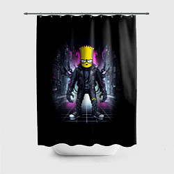 Шторка для ванной Cool Bart Simpson - cyberpunk - ai art
