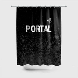 Шторка для душа Portal glitch на темном фоне посередине, цвет: 3D-принт