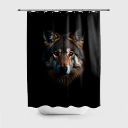 Шторка для душа Серый хищник волк, цвет: 3D-принт