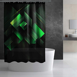 Шторка для душа Асимметричный узор зелени, цвет: 3D-принт — фото 2