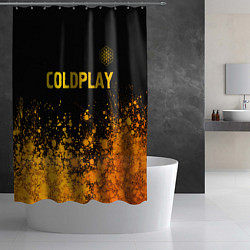 Шторка для душа Coldplay - gold gradient посередине, цвет: 3D-принт — фото 2