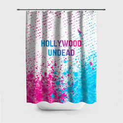 Шторка для ванной Hollywood Undead neon gradient style посередине