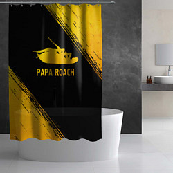 Шторка для душа Papa Roach - gold gradient, цвет: 3D-принт — фото 2