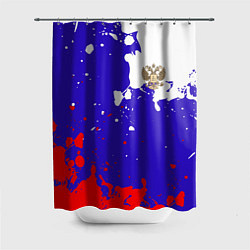 Шторка для ванной Российский герб на триколоре