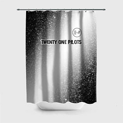 Шторка для ванной Twenty One Pilots glitch на светлом фоне посередин
