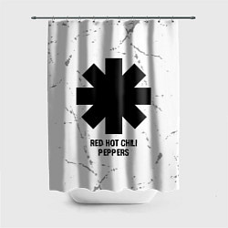 Шторка для душа Red Hot Chili Peppers glitch на светлом фоне, цвет: 3D-принт