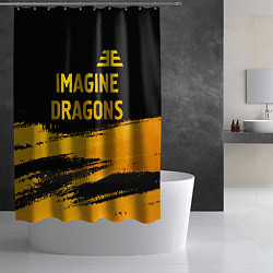 Шторка для душа Imagine Dragons - gold gradient посередине, цвет: 3D-принт — фото 2