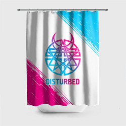 Шторка для ванной Disturbed neon gradient style