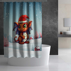 Шторка для душа Символ нового 2024 года дракон, цвет: 3D-принт — фото 2