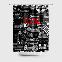 Шторка для душа AC DC all logo band, цвет: 3D-принт