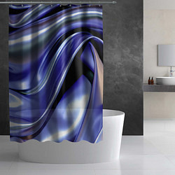 Шторка для душа Синяя вязкая абстракция, цвет: 3D-принт — фото 2