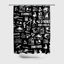 Шторка для душа Fortnite alllogo black, цвет: 3D-принт