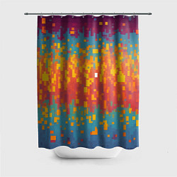 Шторка для ванной Разноцветные пиксели