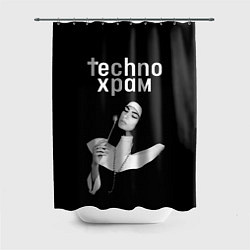 Шторка для душа Techno храм монашка со свечкой, цвет: 3D-принт