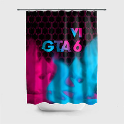 Шторка для душа GTA 6 - neon gradient посередине, цвет: 3D-принт