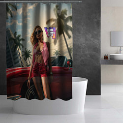 Шторка для душа Девушка GTA 6, цвет: 3D-принт — фото 2