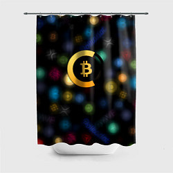Шторка для душа Bitcoin logo criptomoney, цвет: 3D-принт