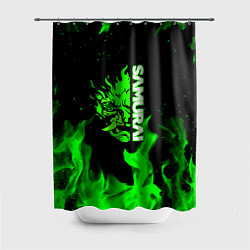 Шторка для ванной Samurai green fire toxic