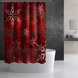 Шторка для душа Рождественские узоры снежинки, цвет: 3D-принт — фото 2