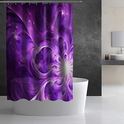 Шторка для душа Фиолетовая фрактальная абстракция, цвет: 3D-принт — фото 2