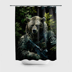 Шторка для ванной Медведь солдат раненый