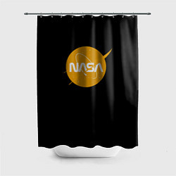 Шторка для душа NASA yellow logo, цвет: 3D-принт