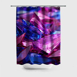 Шторка для душа Розовые и синие битые стекла, цвет: 3D-принт