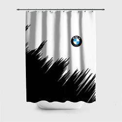 Шторка для ванной BMW чёрные штрихи текстура