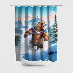 Шторка для ванной Медведь с триколором