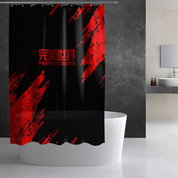 Шторка для душа Perfectworld красные краски, цвет: 3D-принт — фото 2