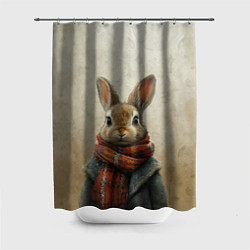 Шторка для ванной Кролик в шарфе