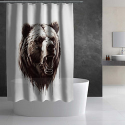Шторка для душа Медведь симпатяга, цвет: 3D-принт — фото 2