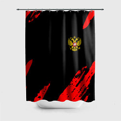 Шторка для ванной Россия герб краски красные