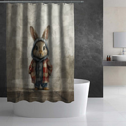 Шторка для душа Кролик в пальто, цвет: 3D-принт — фото 2