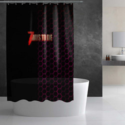 Шторка для душа 7 days to die зомби шутер, цвет: 3D-принт — фото 2