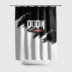 Шторка для душа Doom eternal белые краски, цвет: 3D-принт