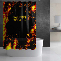 Шторка для душа Linkin park огненный стиль, цвет: 3D-принт — фото 2