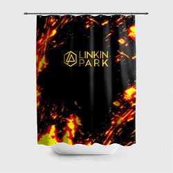 Шторка для душа Linkin park огненный стиль, цвет: 3D-принт