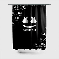 Шторка для душа Marshmello белое лого, цвет: 3D-принт