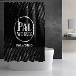 Шторка для душа Palworld с потертостями на темном фоне, цвет: 3D-принт — фото 2