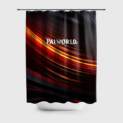 Шторка для душа Palworld logo black orange, цвет: 3D-принт