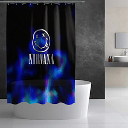 Шторка для душа Nirvana flame ghost steel, цвет: 3D-принт — фото 2