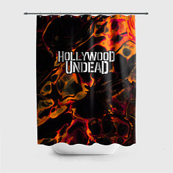 Шторка для душа Hollywood Undead red lava, цвет: 3D-принт