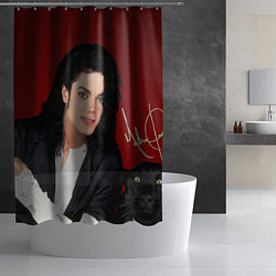 Шторка для душа Michael Jackson с пантерой и автографом, цвет: 3D-принт — фото 2