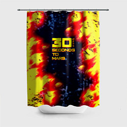 Шторка для душа Thirty Seconds to Mars огненное лого, цвет: 3D-принт