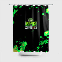 Шторка для душа Plants vs Zombies зелёная текстура, цвет: 3D-принт
