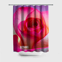 Шторка для ванной Розовая роза - woman