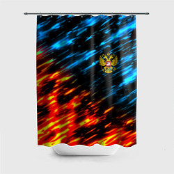 Шторка для ванной Герб России огненный стиль