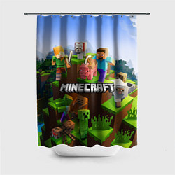 Шторка для ванной Minecraft pixel world