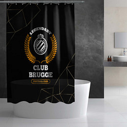 Шторка для душа Лого Club Brugge и надпись legendary football club, цвет: 3D-принт — фото 2